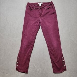 Cleo Everybody Fit Cranberry Cotton Jeans Size 6